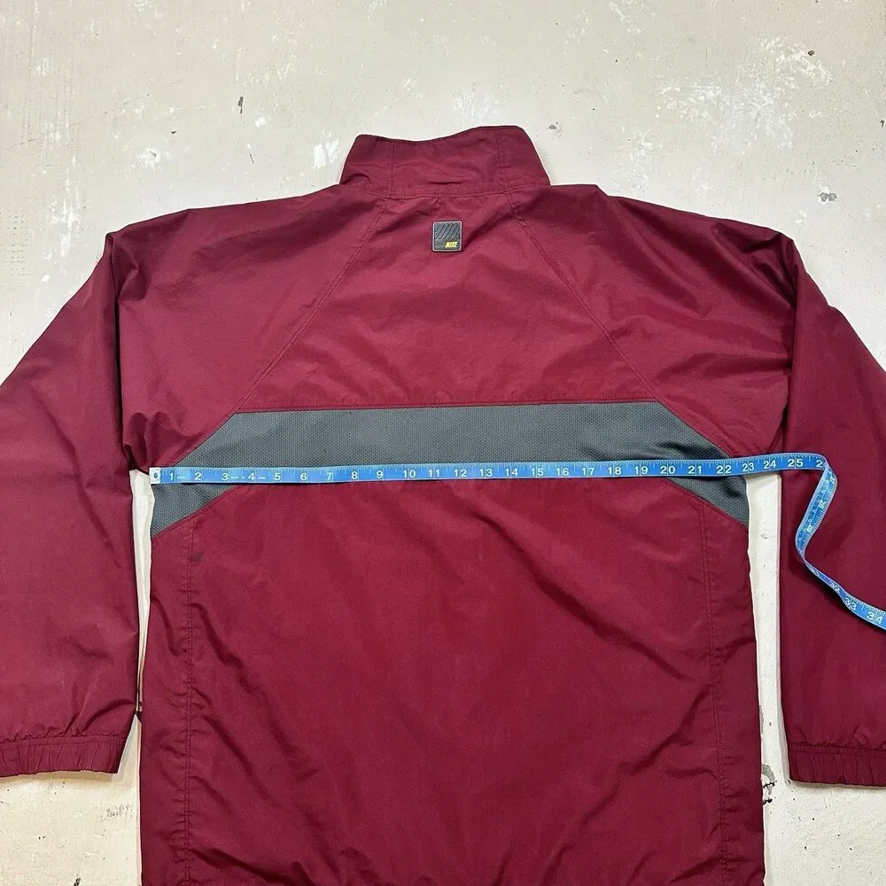 Nike Mens Windbreaker Jacket Sz Med Long Sleeve Full-Zip Vented DARK MAROON